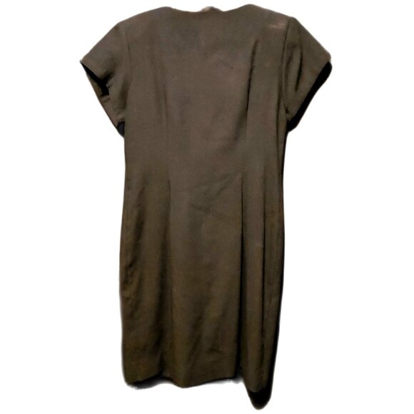 Vintage 80s Dress Black Large Rainbow Buttons Peri Petites Med Button Down - Picture 9 of 9